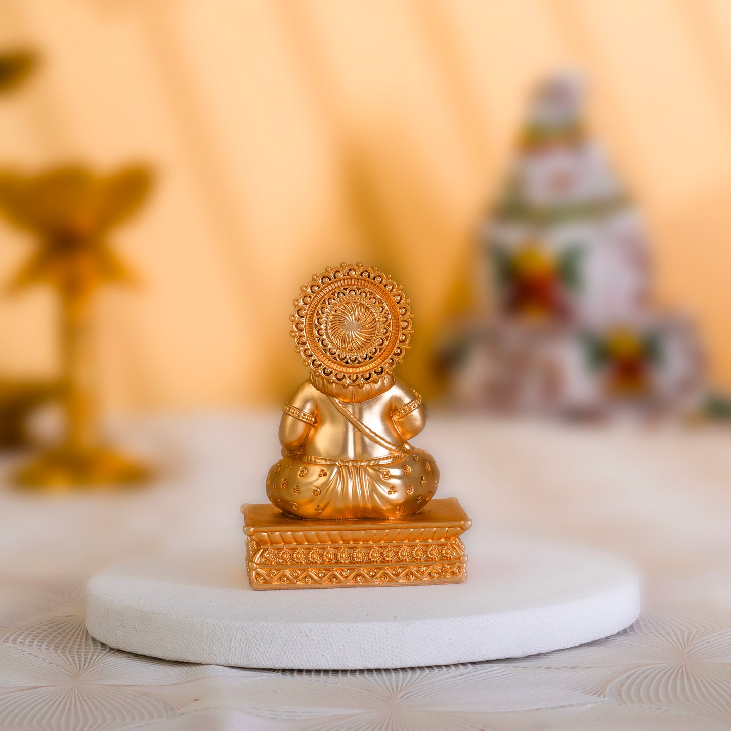 Pure Gold Plated Kuber Ji Idol With Mangoose | Wealth & Prosperity Symbol for Home & Office