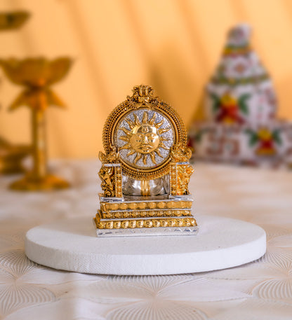 Ganesh Idol | Gold & Silver-Plated Divine Deity | 3.75 Inches