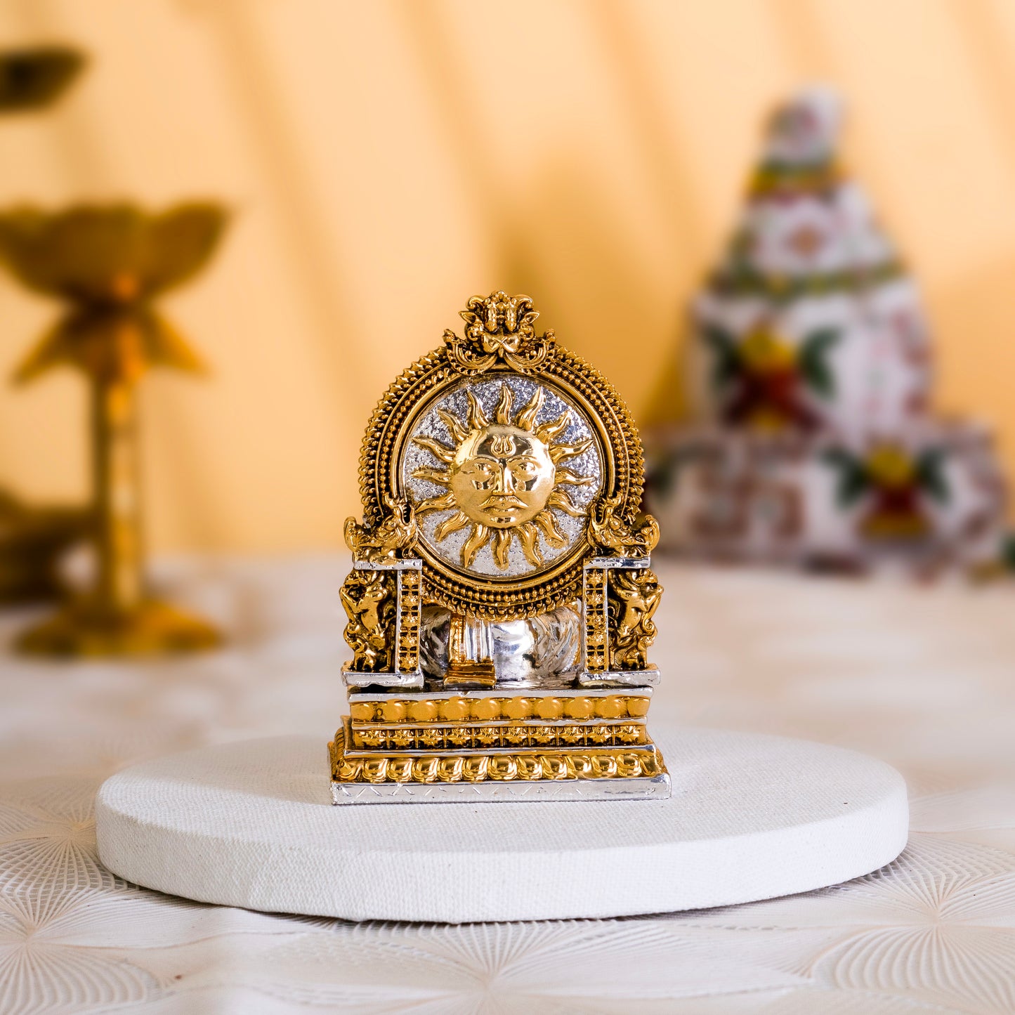 Laxmi Murti | Gold & Silver-Plated Goddess of Fortune | 3.75 Inches