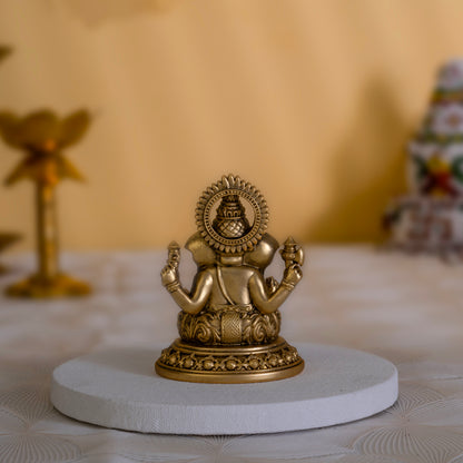 Ganesh Ji Idol in 24K Gold Plated – Remover of Obstacles | 3.5 inches