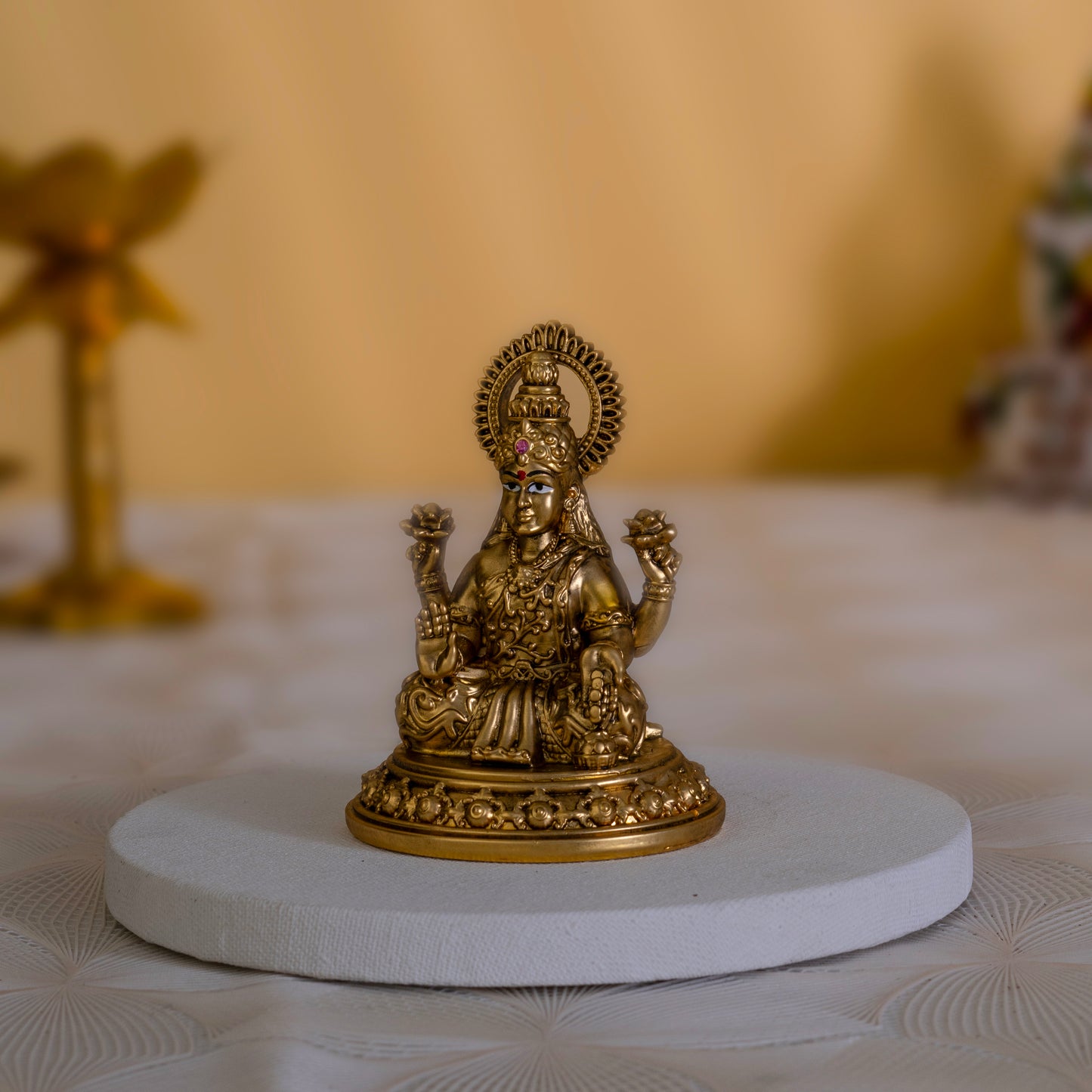 Laxmi Maa Idol in 24K Gold Finish – Abundance & Fortune | 3.5 inch