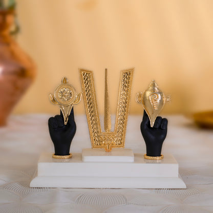 Tirupati Balaji Sri Tilak Chakra Idol | Gold-Plated Deity | 5.5 Inches