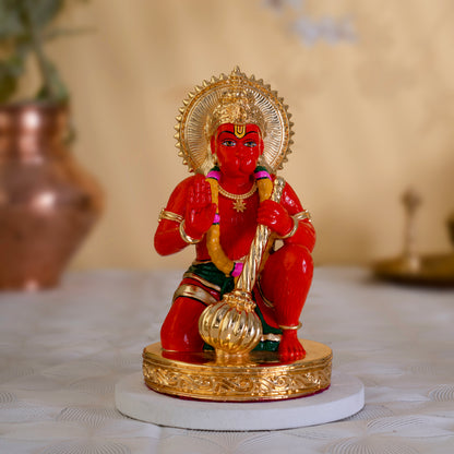 Sinduri Hanumanji Idol | 24K Gold-Plated Hanuman Murti | Available in 3 & 6 Inches