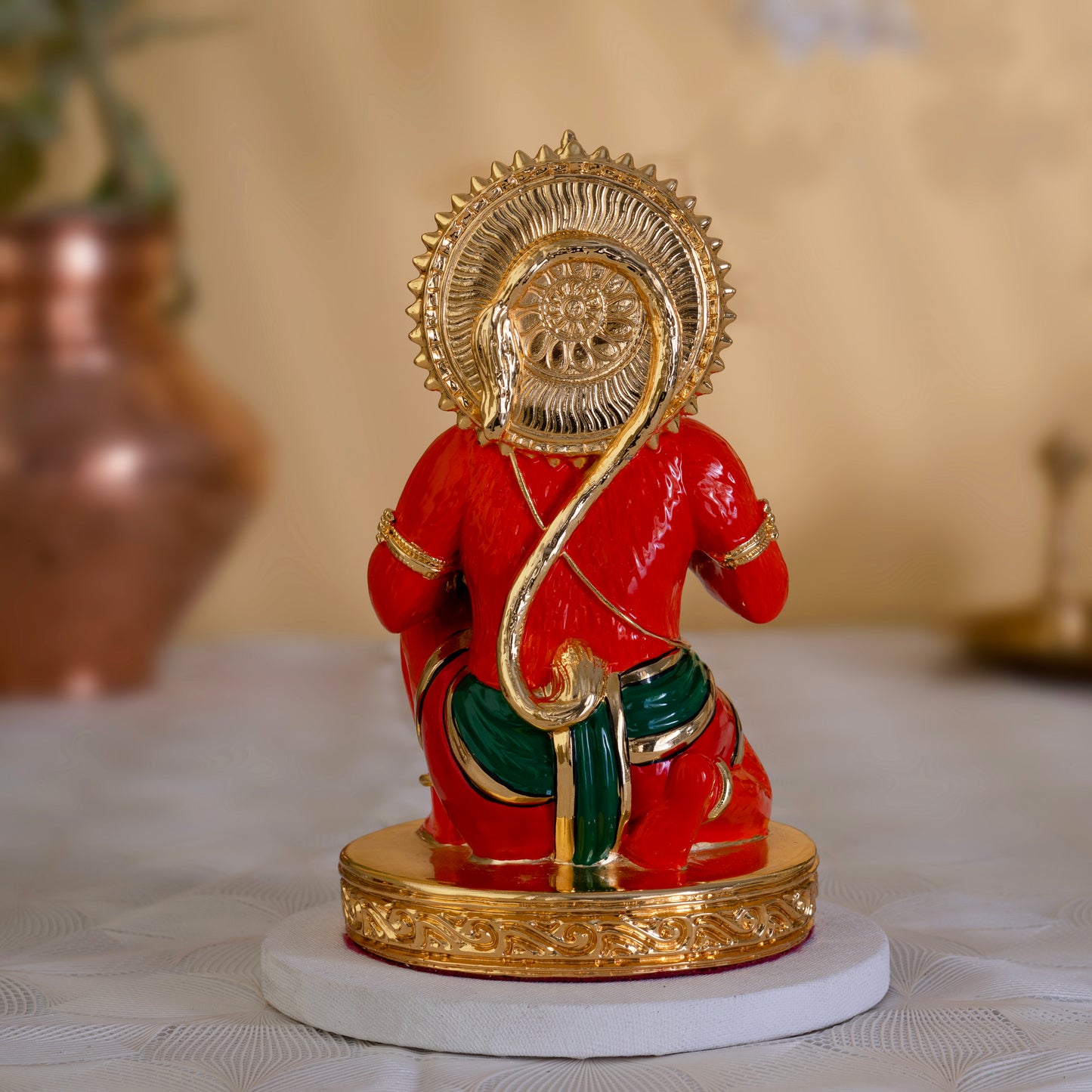 Sinduri Hanumanji Idol | 24K Gold-Plated Hanuman Murti | Available in 3 & 6 Inches