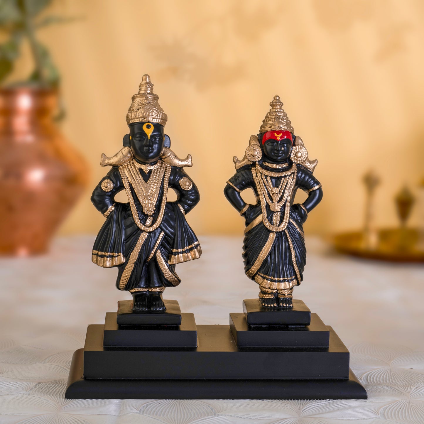 Lord Vitthal Rukmini Idol for Home Temple & Pooja Room