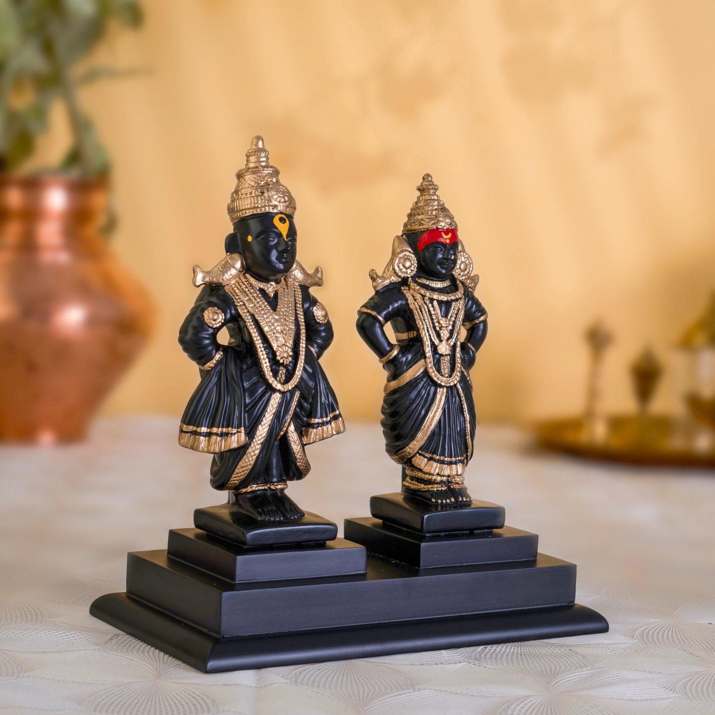 Lord Vitthal Rukmini Idol for Home Temple & Pooja Room
