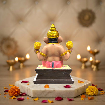 Premium Chaurang Ganpati Idol | Car Dashboard & Gifting | 5 inch