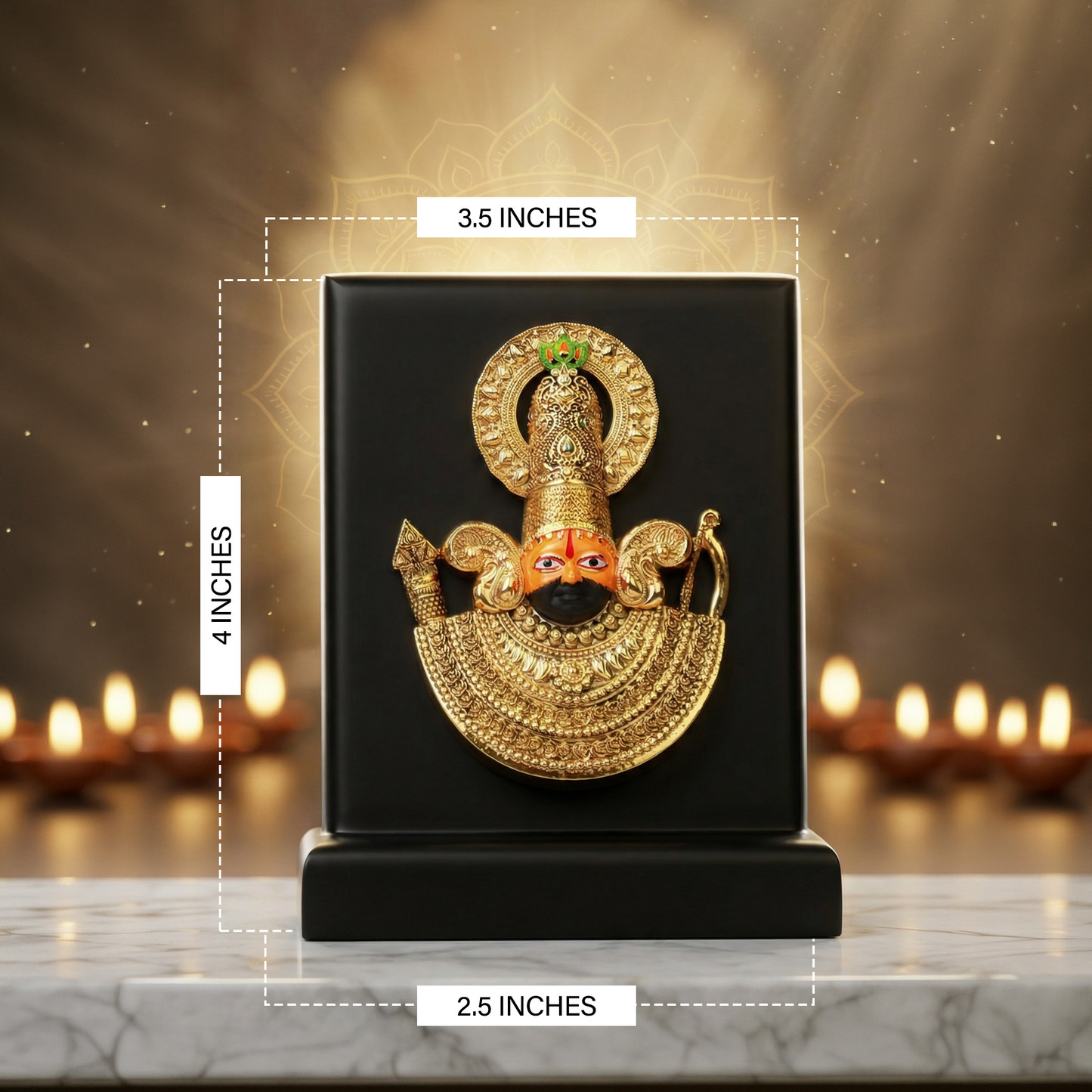 KHATU SHYAMJI IDOL | PURE GOLD & SILVER PLATED WITH MDF