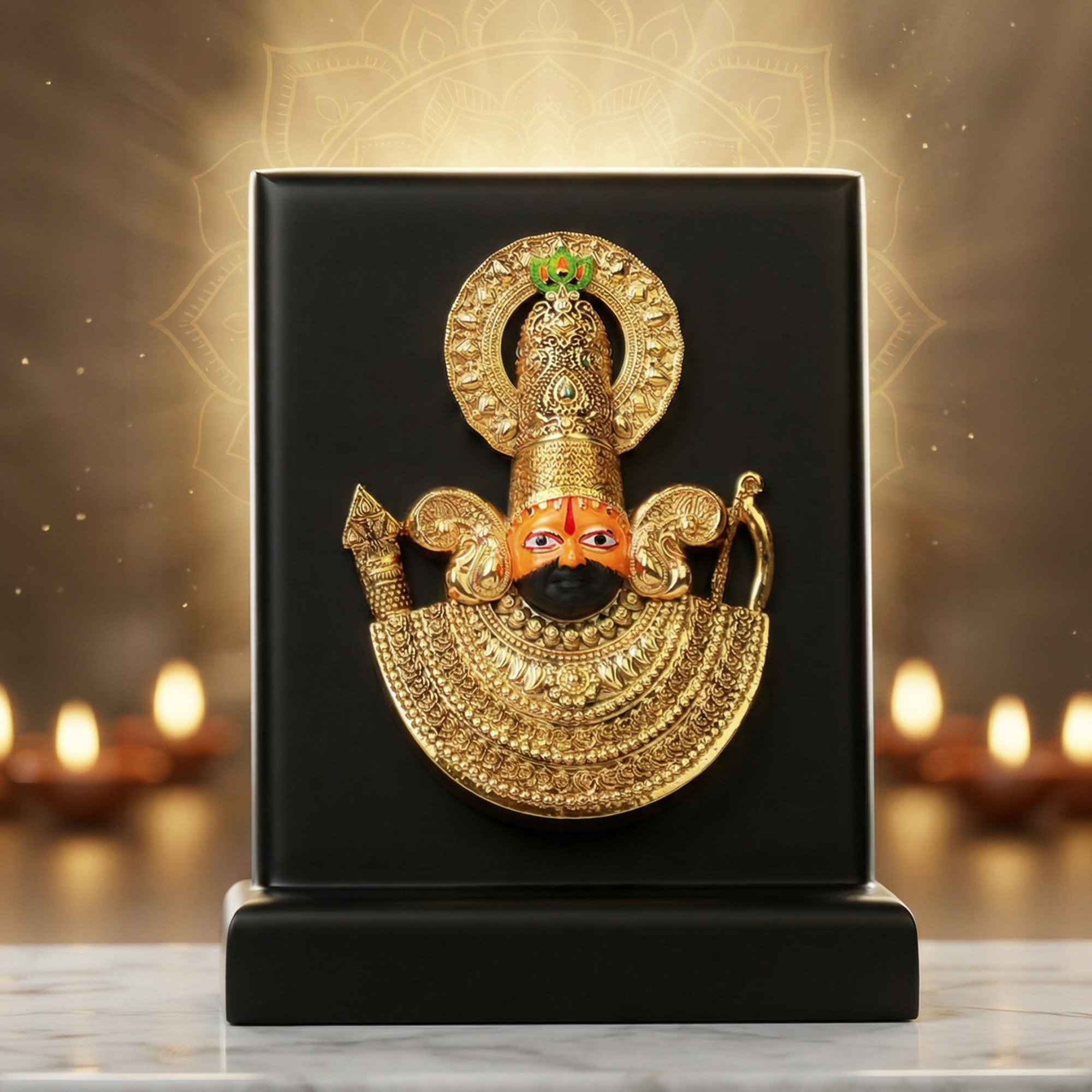 KHATU SHYAMJI IDOL | PURE GOLD & SILVER PLATED WITH MDF