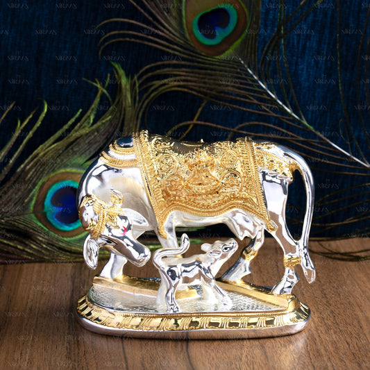 Vastu Kamdhenu Cow | Gold & Silver-Plated Divine Cow