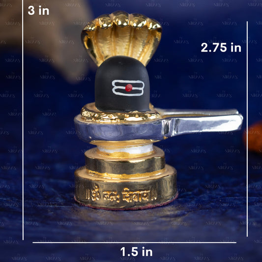 Shivling | Gold & Silver-Plated Symbol of Power | 3 Inches