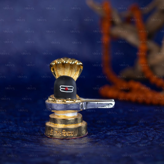 Shivling | Gold & Silver-Plated Symbol of Power | 3 Inches