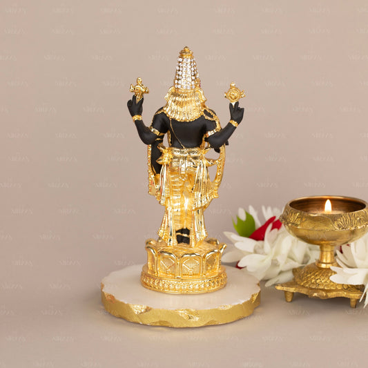 Tirupati Balaji with Arch | Sacred Black Idol | 4.75 Inches