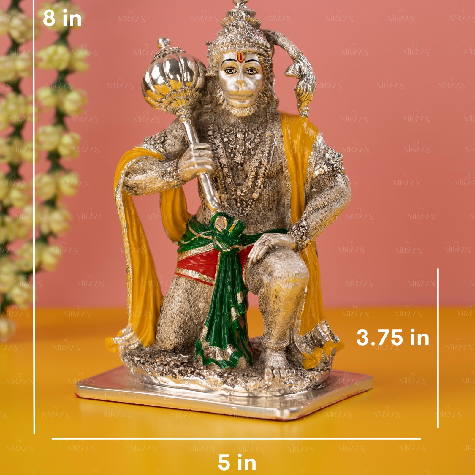 Hanumanji Silver-Plated Idol | Divine Protector | 8 Inches