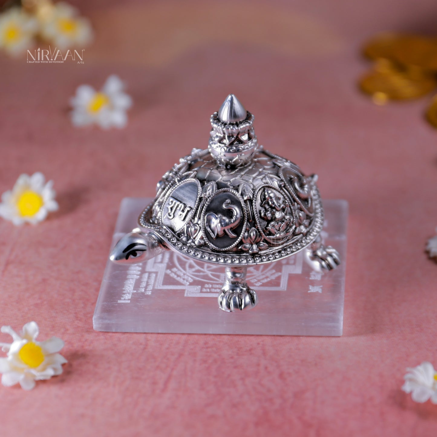 Shree Samruddhi Vastu Tortoise | Pure Silver Plated | 3.5 Inches
