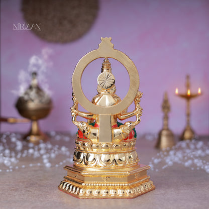 Aishwarya Laxmi Idol | Gold-Plated Mahalaxmi Murti | 7.5 Inches