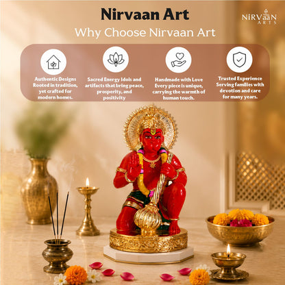 Sinduri Hanumanji Idol | 24K Gold-Plated Hanuman Murti | Available in 3 & 6 Inches