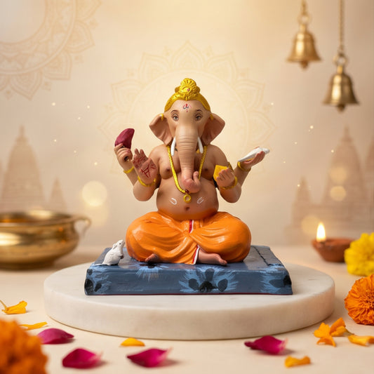 Divine Bramhan Ganesh Idol | Car Dashboard & Gifting | 5 inch