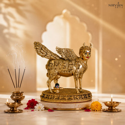 Real Swaroop of Divine Kamdhenu Cow Idol | Surabhi Mata| Pure Gold Plated