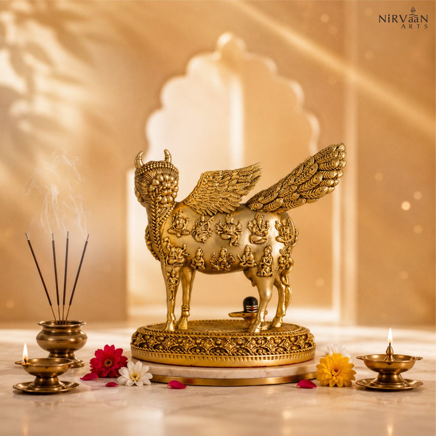 Real Swaroop of Divine Kamdhenu Cow Idol | Surabhi Mata| Pure Gold Plated