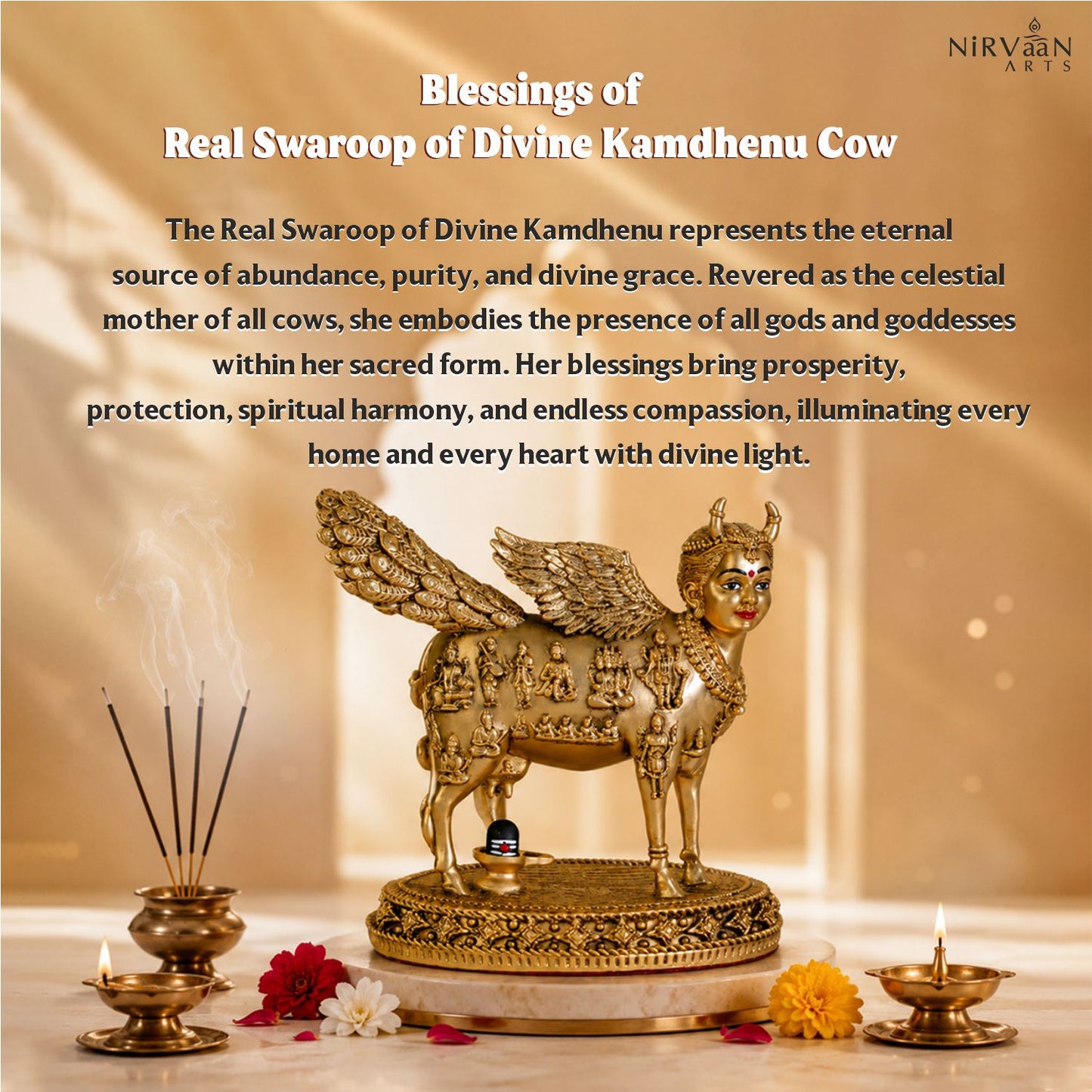 Real Swaroop of Divine Kamdhenu Cow Idol | Surabhi Mata| Pure Gold Plated