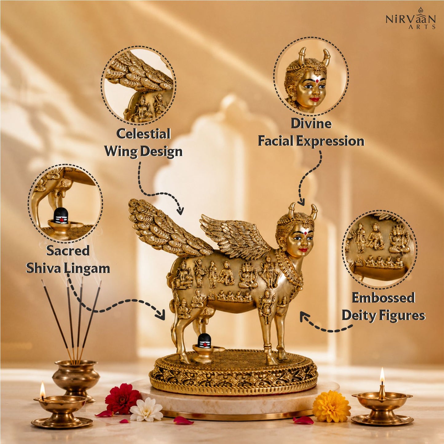 Real Swaroop of Divine Kamdhenu Cow Idol | Surabhi Mata| Pure Gold Plated