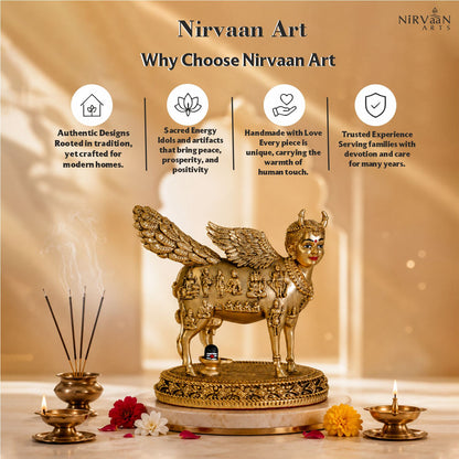 Real Swaroop of Divine Kamdhenu Cow Idol | Surabhi Mata| Pure Gold Plated