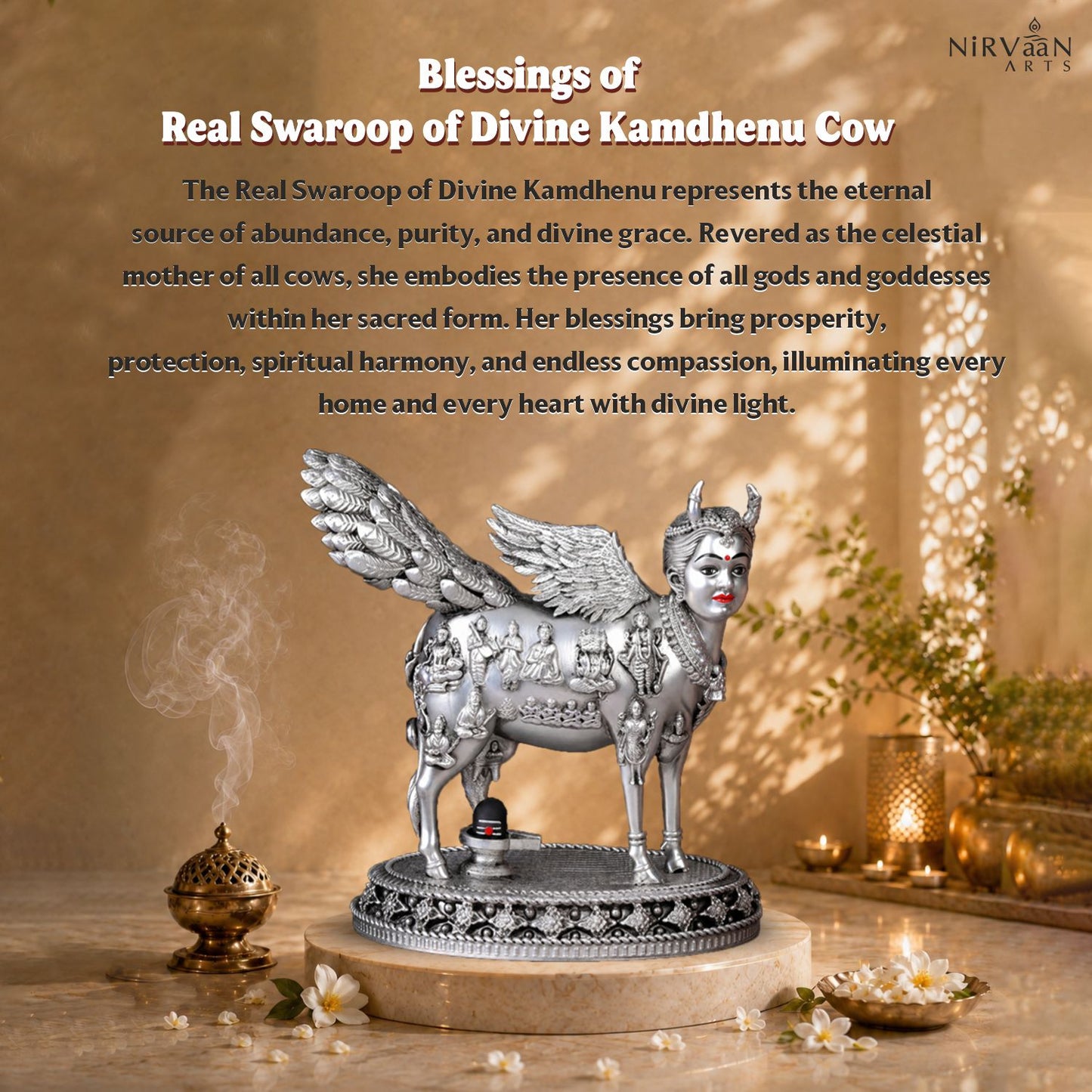 Real Swaroop of Divine Kamdhenu Cow Idol | Surabhi Mata| Pure Silver Plated
