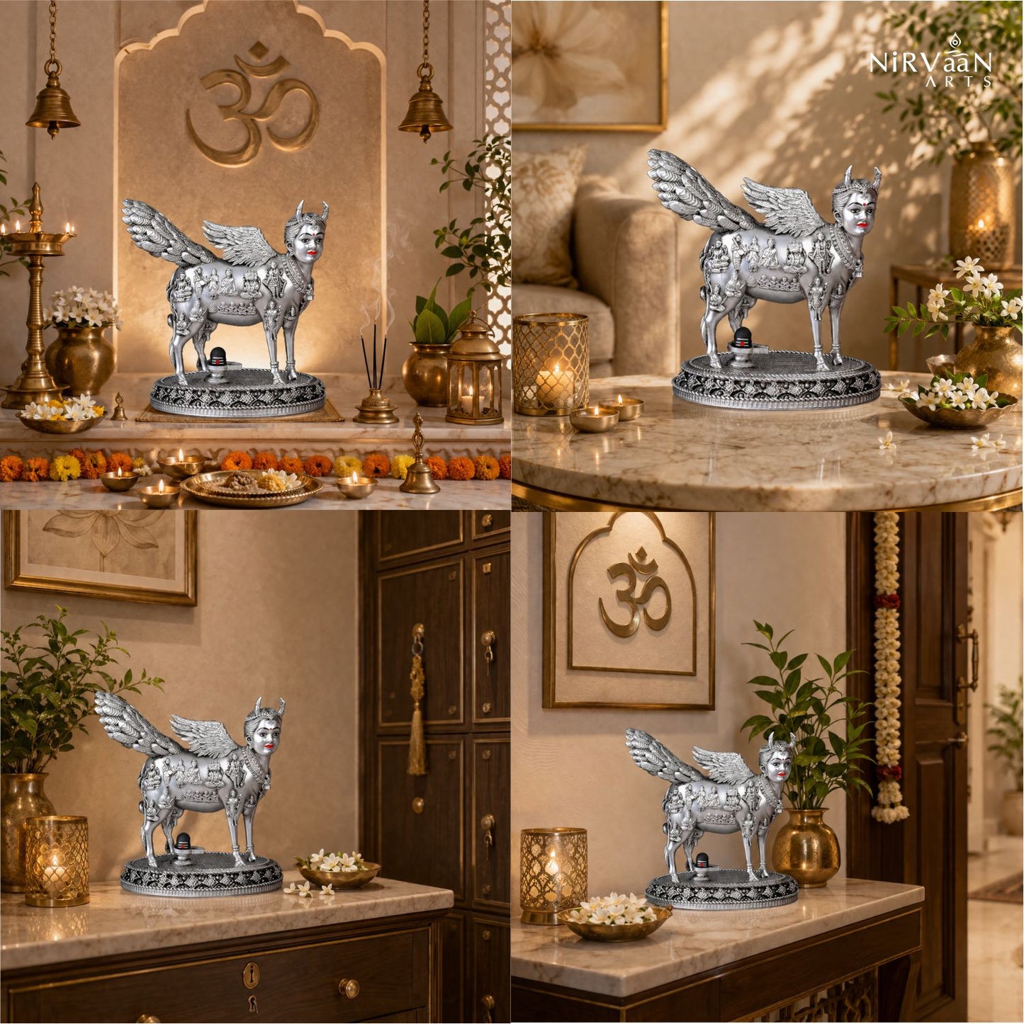 Real Swaroop of Divine Kamdhenu Cow Idol | Surabhi Mata| Pure Silver Plated