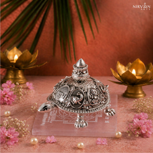 Shree Samruddhi Vastu Tortoise | Pure Silver Plated | 3.5 Inches