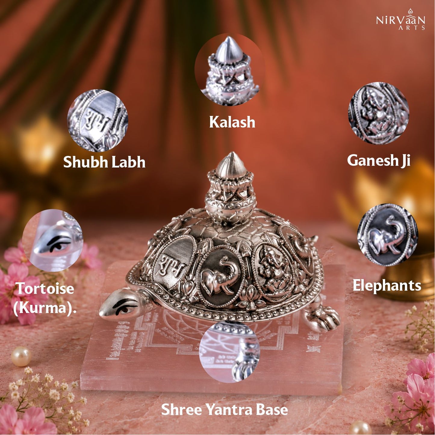 Shree Samruddhi Vastu Tortoise | Pure Silver Plated | 3.5 Inches