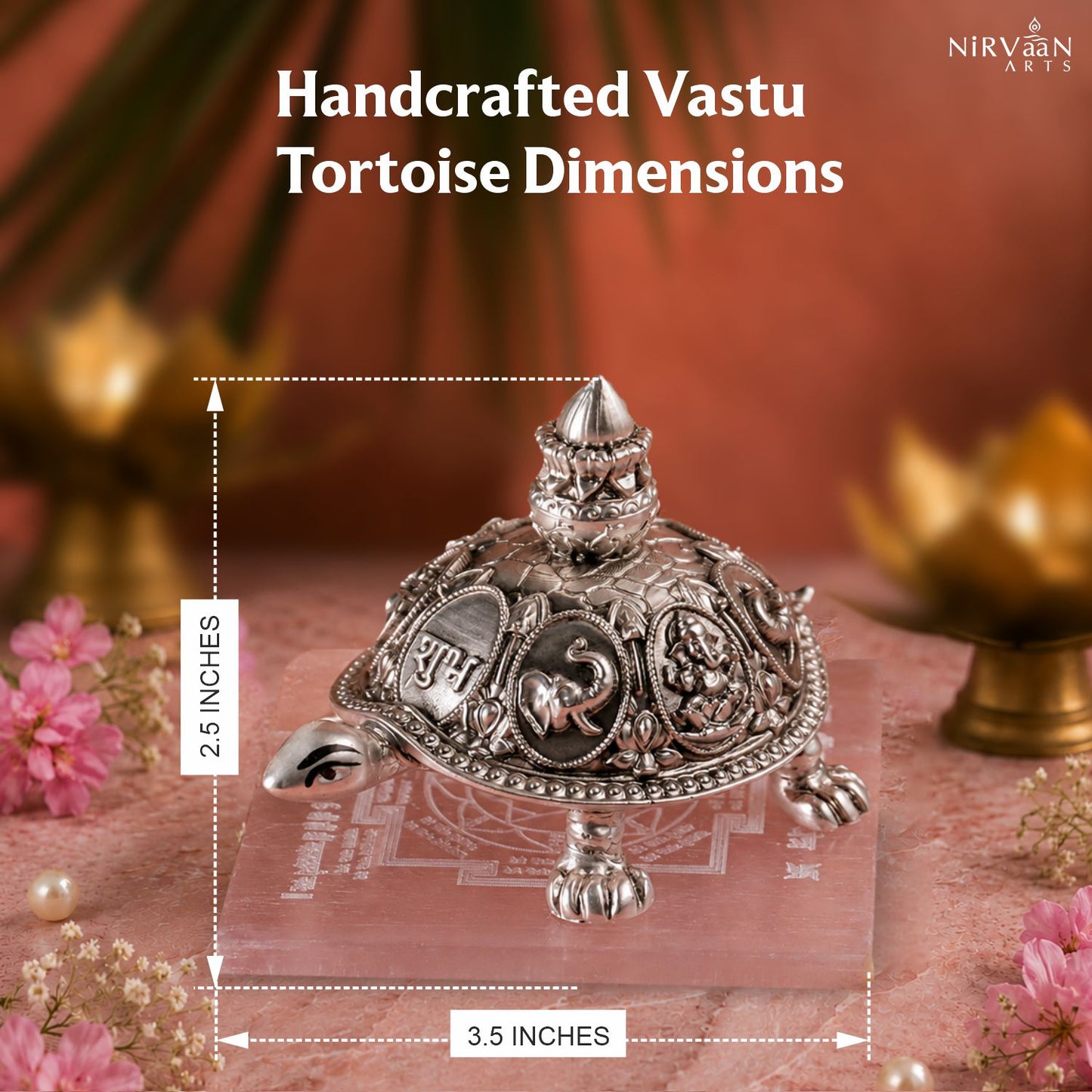 Shree Samruddhi Vastu Tortoise | Pure Silver Plated | 3.5 Inches